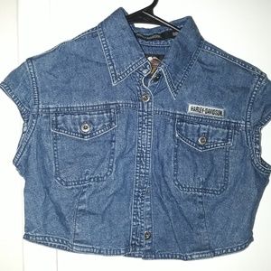 Harley-Davidson Denim Cropped Top